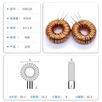 Inductor Toroidal Sendust Alta Corriente 330125 - Varios Valores (3.3uH a 1.5mH)
