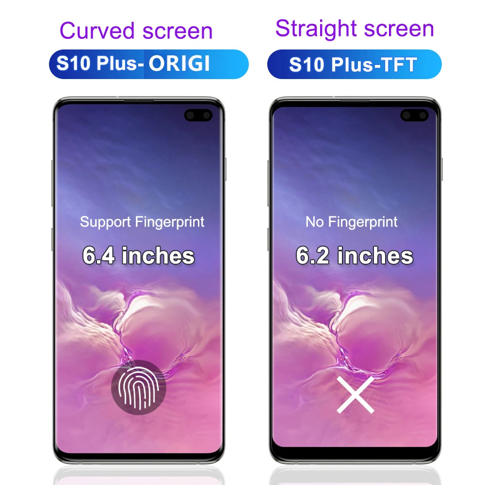 Pantalla con marco para Samsung S10 Plus G975 G975F SM-G975F, pantalla táctil Digital, montaje de pantalla