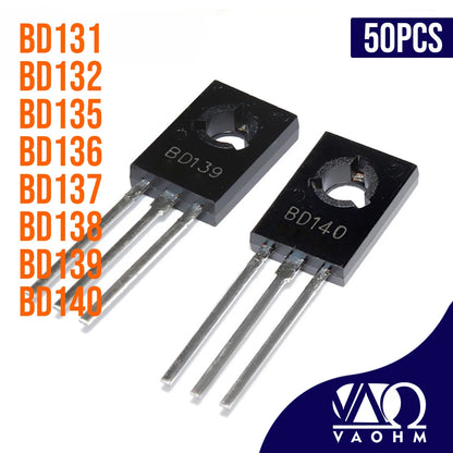 Transistor NPN/PNP Complementario TO-126 - Pares (BD131/132 a BD139/140) - Lote 50 Piezas (Mixto o a elegir)
