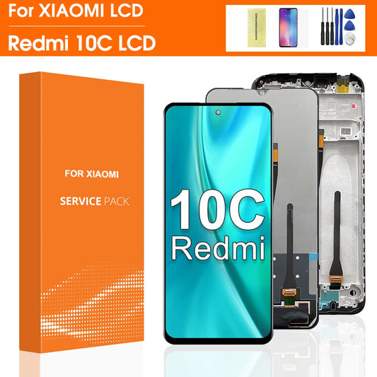 6.71" For Xiaomi Redmi 10C LCD Display Touch Screen Digitizer Assembly With Frame For Redmi 10C 220333QBI Lcd Screen