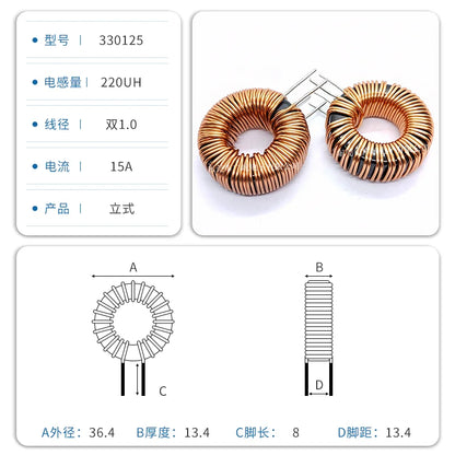 Inductor Toroidal Sendust Alta Corriente 330125 - Varios Valores (3.3uH a 1.5mH)