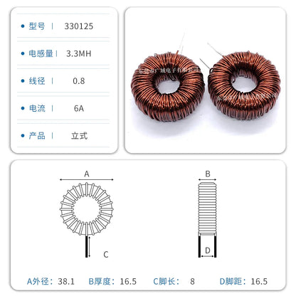 Inductor Toroidal Sendust Alta Corriente 330125 - Varios Valores (3.3uH a 1.5mH)