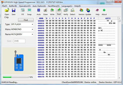 Programador USB SPI Alta Velocidad EZP2010 / EZP2010V Soporta EEPROM 24/25/93, Flash 25 BIOS Chip