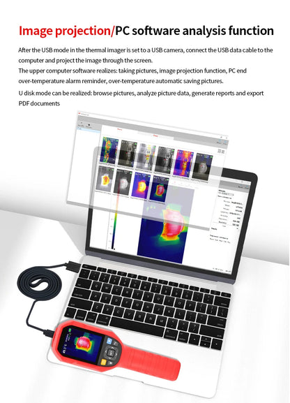 Termógrafo Infrarrojo UNI-T UTi260B / UTi260A HD (256x192) - Cámara Térmica Portátil Scanner IR (Batería Incluida)