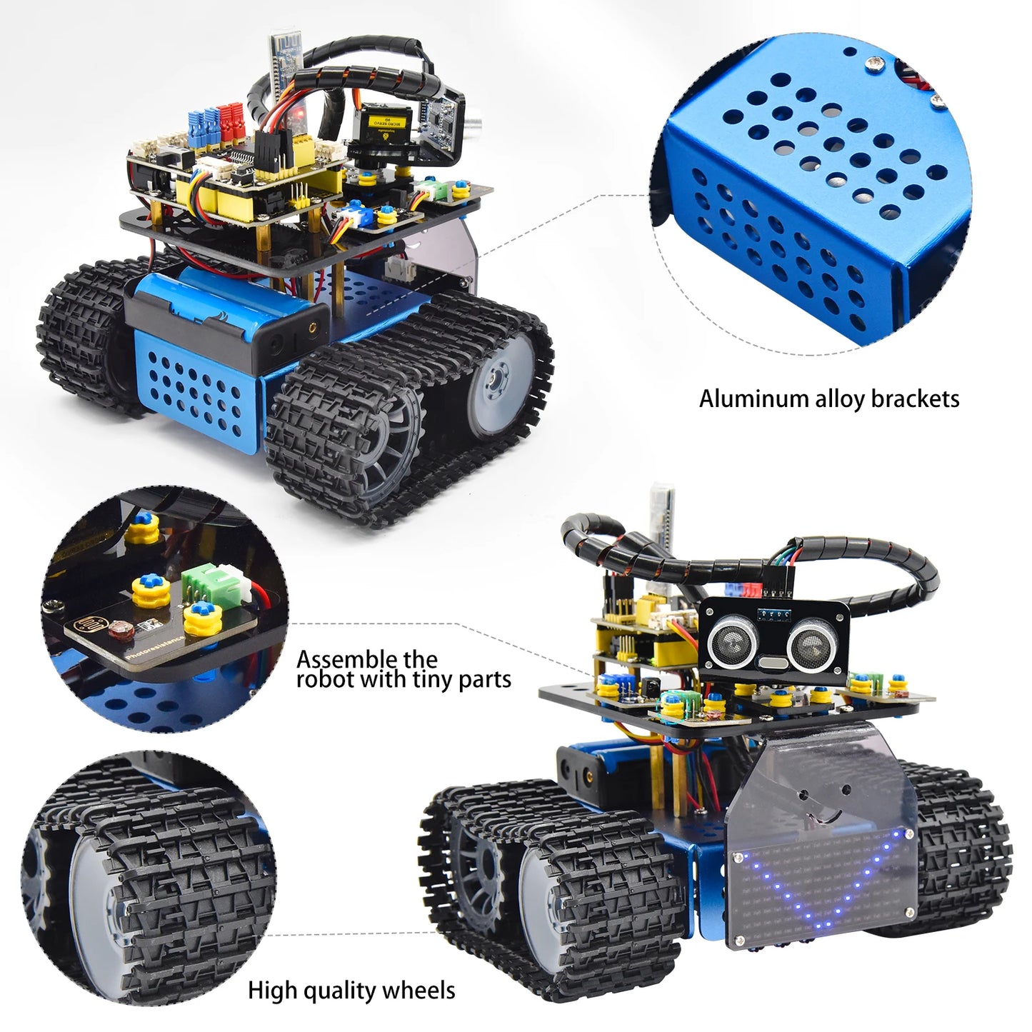 Kit Robot Tanque Inteligente Keyestudio Mini V3.0 (Actualizado) DIY STEM Programable compatible Arduino/Mixly