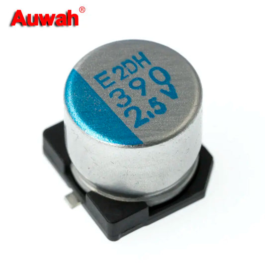 Capacitor Electrolítico Aluminio Polímero Sólido SMD (390uF/560uF, 2.5V, 6.3x6.1mm) Bajo ESR - Pack 20 Unidades