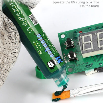 Tinta Máscara Soldadura UV Mechanic (Verde) para PCB BGA (Previene Corrosión/Arcos)