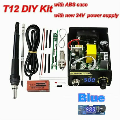 Electric Unit Digital Soldering Iron Station Temperature Controller Kits for HAKKO T12 Handle DIY kits LED vibration switch
