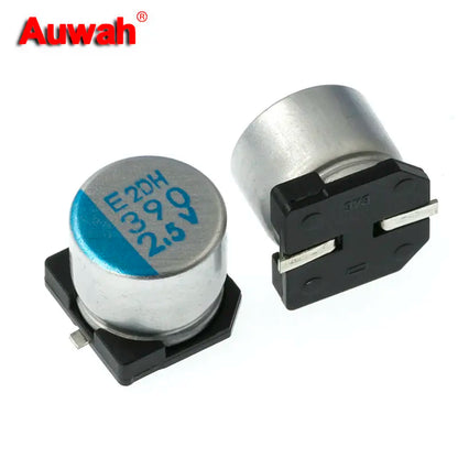 Capacitor Electrolítico Aluminio Polímero Sólido SMD (390uF/560uF, 2.5V, 6.3x6.1mm) Bajo ESR - Pack 20 Unidades