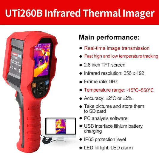 Cámara Termográfica Industrial UNI-T UTi260B HD (256x192) - Imagen Térmica Mantenimiento Eléctrico/Circuitos