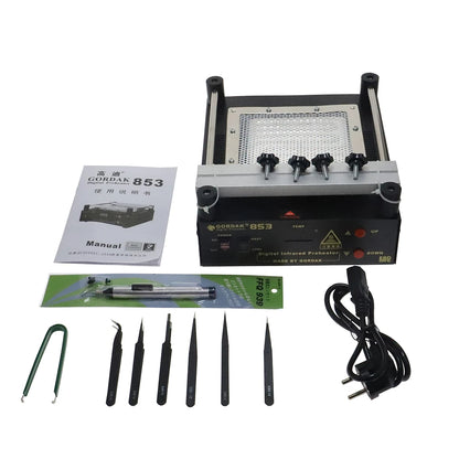 Gordak 853 IR infrared preheater BGA disassembly and assembly heating soldering station PCB board desoldering BGA Rework Station