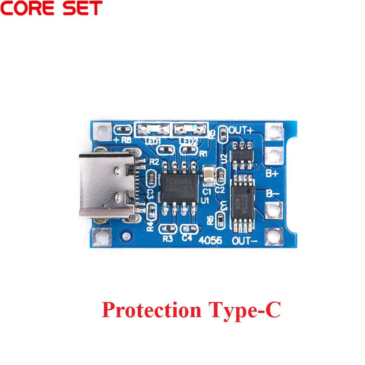 Módulo Carga Batería Litio 18650 5V 1A (USB/MicroUSB/Type-C) Controlador Solar con Protección TP4056