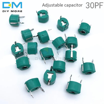 Capacitor Cerámico Variable Trimmer 6mm (3pF-120pF) Ajustable - Pack 10 Unidades (Valores Surtidos)