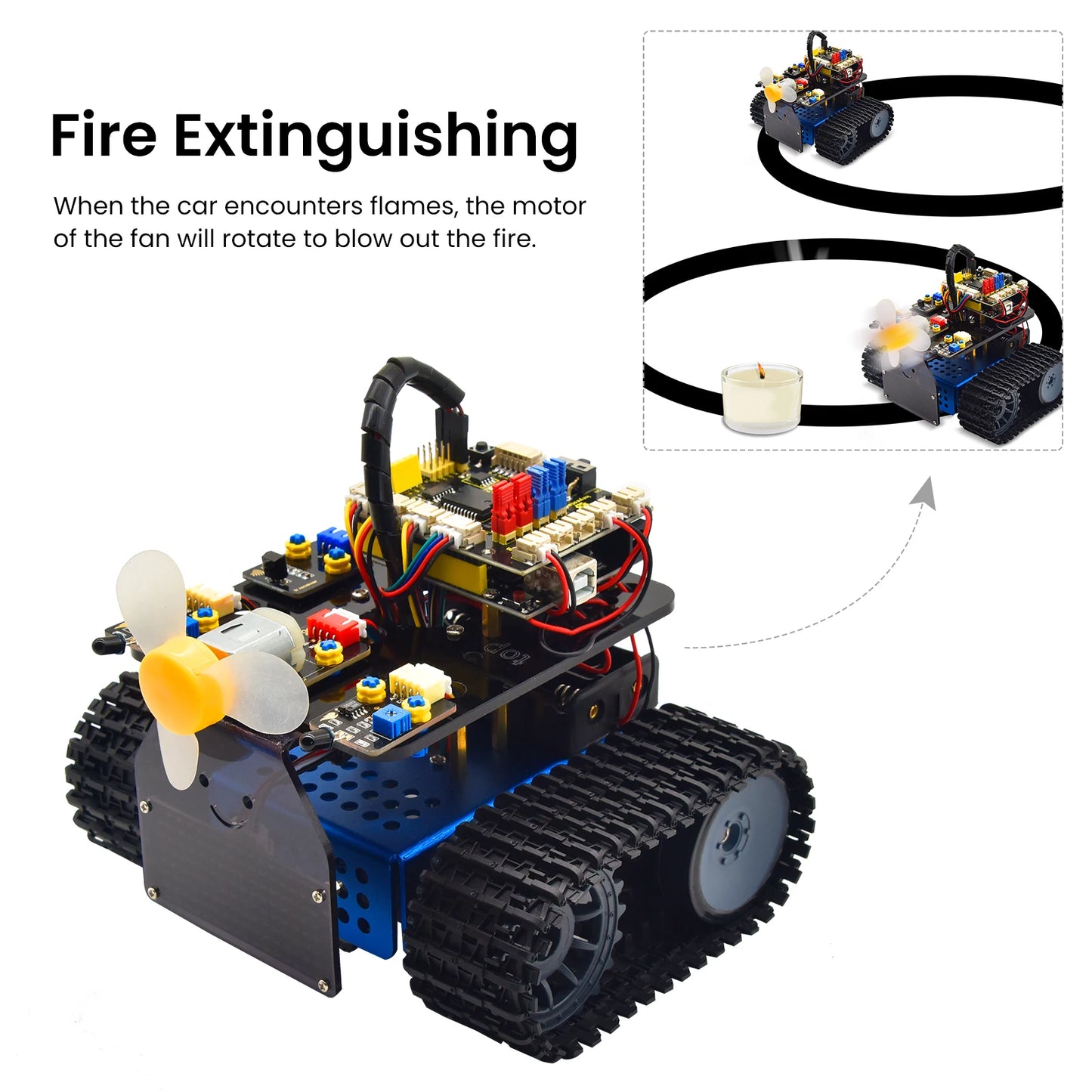 Kit Robot Tanque Inteligente Keyestudio Mini V3.0 (Actualizado) DIY STEM Programable compatible Arduino/Mixly