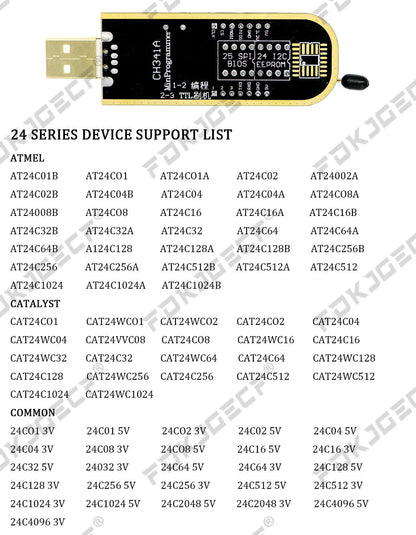 Kit Programador USB CH341A EEPROM/Flash/BIOS con Clip SOIC8, Adaptador 1.8V y ZIF Socket (Variante 1)
