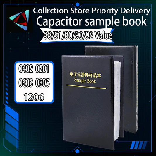 Libro Muestrario Capacitores SMD (0201-1206, 80/90/92 Valores x 25/50 Unidades) Chip Kit Surtido