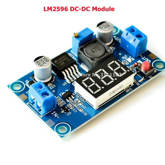 Módulo Convertidor Step-Down Ajustable LM2596 DC-DC con Display Voltímetro