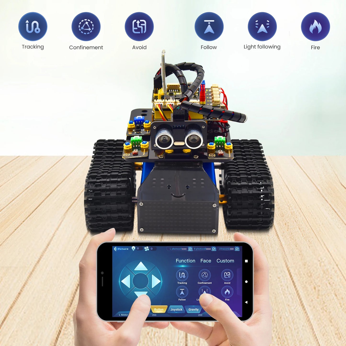 Kit Robot Tanque Inteligente Keyestudio Mini V3.0 (Actualizado) DIY STEM Programable compatible Arduino/Mixly