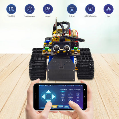 Kit Robot Tanque Inteligente Keyestudio Mini V3.0 (Actualizado) DIY STEM Programable compatible Arduino/Mixly