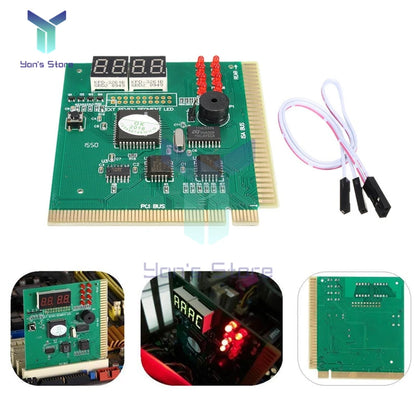 Analizador Diagnóstico PC (4 Dígitos LCD) - Tarjeta POST Tester Motherboard ISA/PCI con Indicador LED