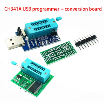 Kit Programador USB CH341A EEPROM/Flash/BIOS con Clip SOIC8, Adaptador 1.8V y ZIF Socket