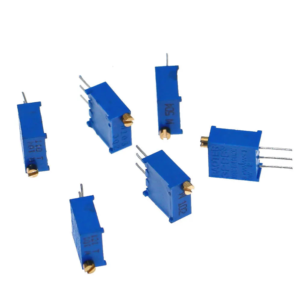 100Pcs/Box 3296W Multiturn Trimmer Potentiometer Kit High Precision Variable Resistor With Box Kit