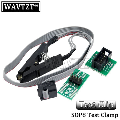 Kit Programador USB CH341A 24/25 Series EEPROM Flash BIOS + Clip Test SOIC8/SOP8 + Adaptador 1.8V + Adaptador SOIC8/SOP16