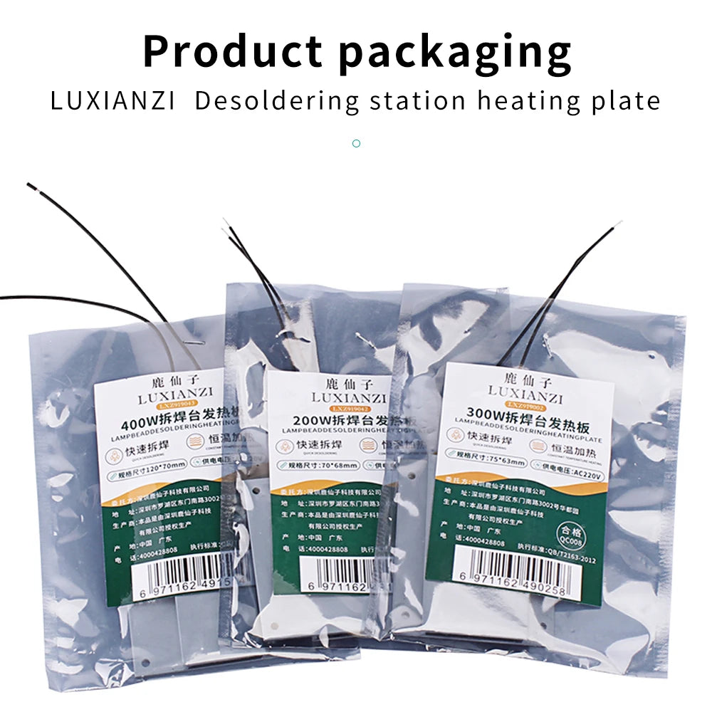 LUXIANZI Aluminum Led Remover BGA Desoldering Station PTC Fever Plate Preheating LCD Strip Chip Repair Thermostat Heating Plate
