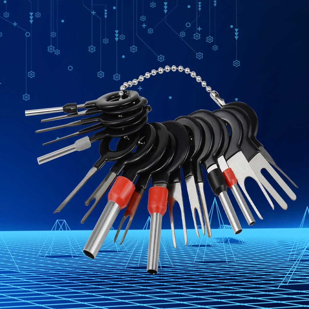 Kit Herramienta Extracción Terminales Enchufe Automotriz (Extractor Pines Conector Cable Eléctrico) para Reparación Autos