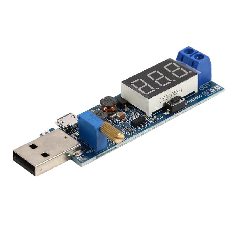 Módulo Convertidor Buck-Boost USB 5V a 1.2-24V DC-DC Regulador Voltaje Ajustable