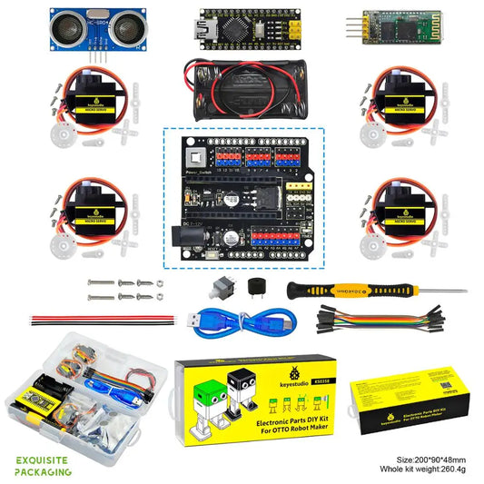 Kit Inicio Proyecto DIY Keyestudio para Robot OTTO Arduino (Sin Piezas Impresas 3D)
