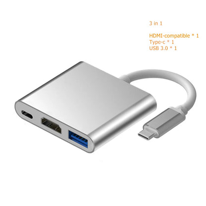 Hub USB-C Docking Station con HDMI 4K, VGA, USB 3.0 para MacBook/iPad/Samsung Dex