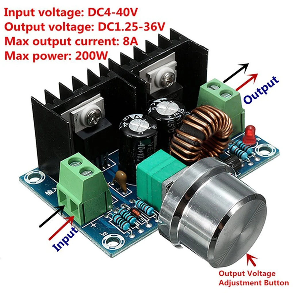 Módulo Regulador Voltaje Step-Down XL4016E1 DC 4-40V a 1.25-36V 8A 200W Ajustable