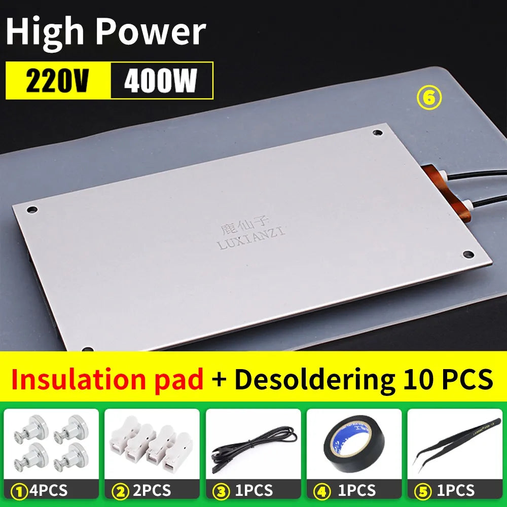 LUXIANZI Aluminum Led Remover BGA Desoldering Station PTC Fever Plate Preheating LCD Strip Chip Repair Thermostat Heating Plate