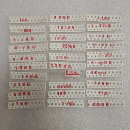 Kit Surtido Inductores SMD 0805 - 30 Valores (1nH a 22uH) x 10 Unidades (Total 300 Piezas)