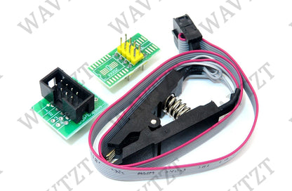 Kit Programador USB CH341A 24/25 Series EEPROM Flash BIOS + Clip Test SOIC8/SOP8 + Adaptador 1.8V + Adaptador SOIC8/SOP16