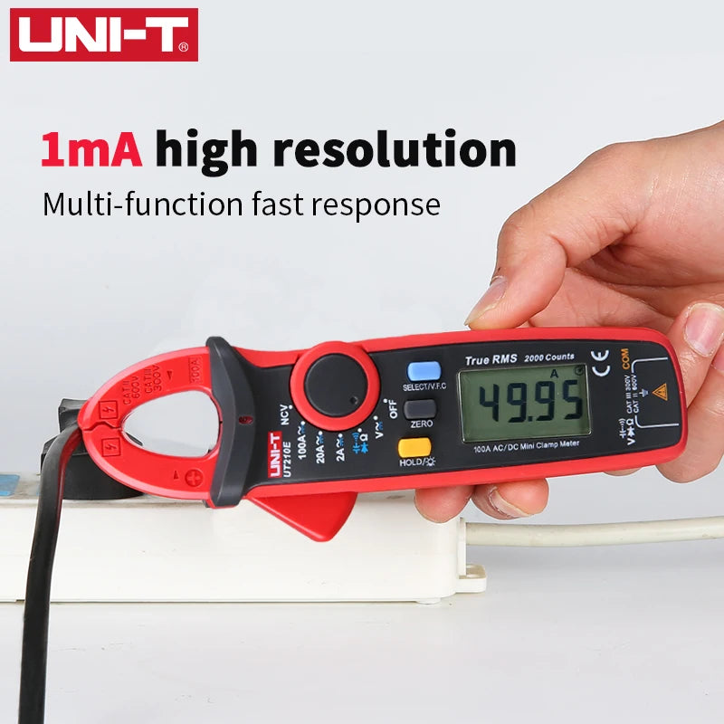 Pinza Amperimétrica Digital UNI-T UT210E/UT210D/UT210C - Mini Clamp Multímetro True RMS AC, Auto Rango