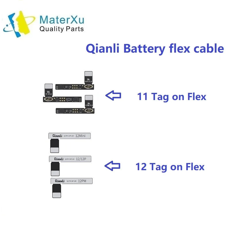 MasterXu Qianli Battery Flex for iphone 11 12 13 pro Max Mini Apple Power Repair Replacement icopy Tag On Write Data Cable Tools