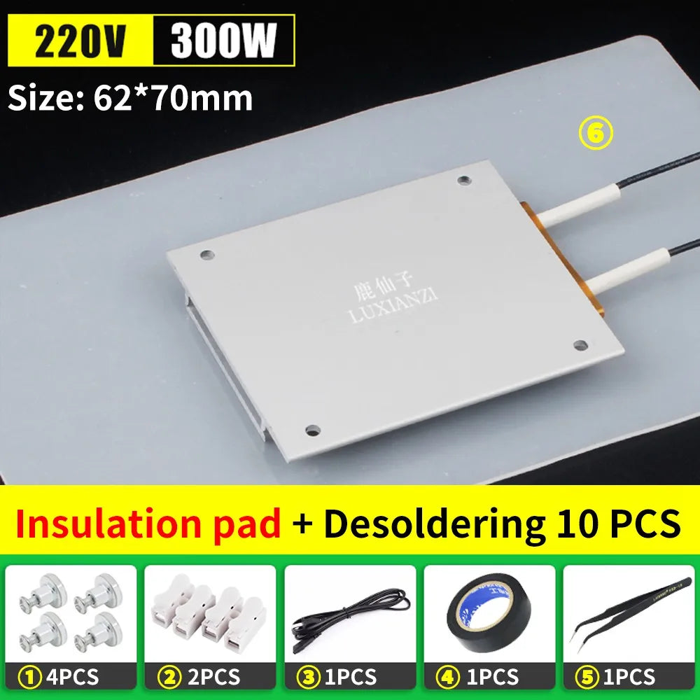 LUXIANZI Aluminum Led Remover BGA Desoldering Station PTC Fever Plate Preheating LCD Strip Chip Repair Thermostat Heating Plate