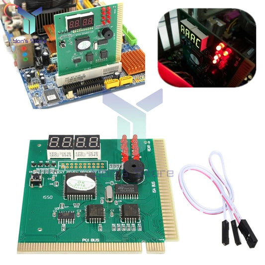 Analizador Diagnóstico PC (4 Dígitos LCD) - Tarjeta POST Tester Motherboard ISA/PCI con Indicador LED