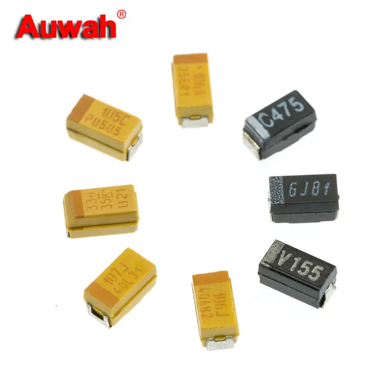 Capacitor Tántalo SMD 1206 Tipo A (0.33uF-220uF, 6.3V-25V) - Pack 10 Unidades (Valores Surtidos)