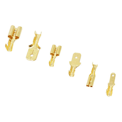 Set Conectores Terminal Crimp Macho/Hembra (2.8/4.8/6.3mm) Oro/Plata para Cable Eléctrico Altavoz Auto (100/200 Piezas)