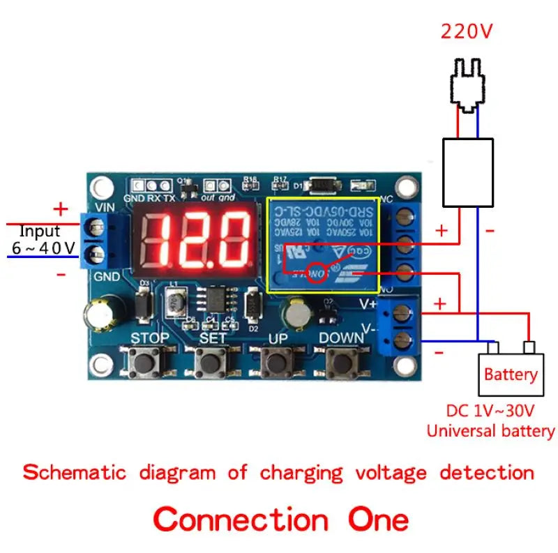 Switch Control Carga/Descarga Batería DC 6-40V Protección Sobre/Bajo Voltaje Corte Automático