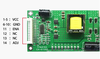 Placa Driver Backlight LED TV LCD 10-65" CA-6109 / CA-6109A Boost Corriente Constante Full-Bridge Alto Voltaje