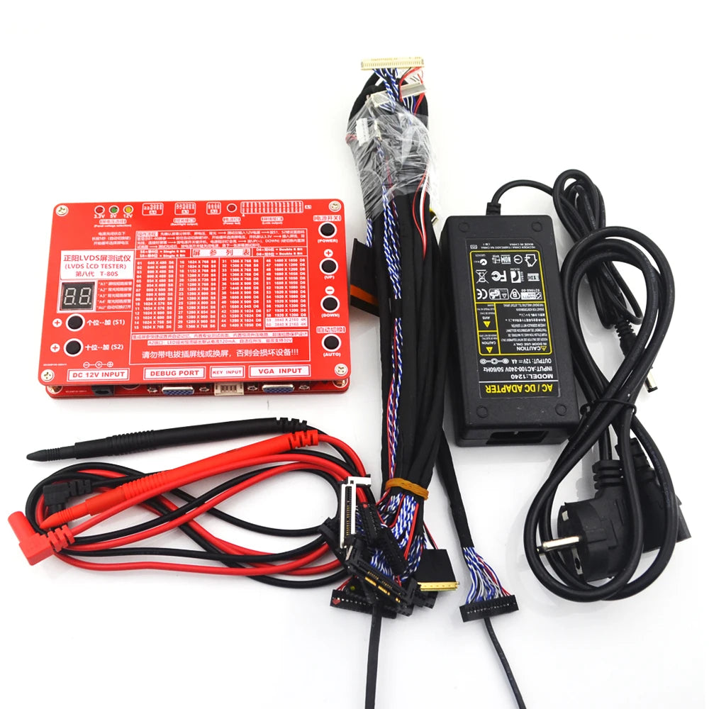Tester Panel Universal (6ta Gen) T-80S para Pantallas LED/LCD (TV/Computadora/Laptop) - 80 Programas Integrados, Inversor