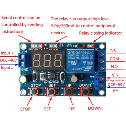 Switch Control Carga/Descarga Batería DC 6-40V Protección Sobre/Bajo Voltaje Corte Automático
