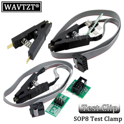 Kit Programador USB CH341A 24/25 Series EEPROM Flash BIOS + Clip Test SOIC8/SOP8 + Adaptador 1.8V + Adaptador SOIC8/SOP16