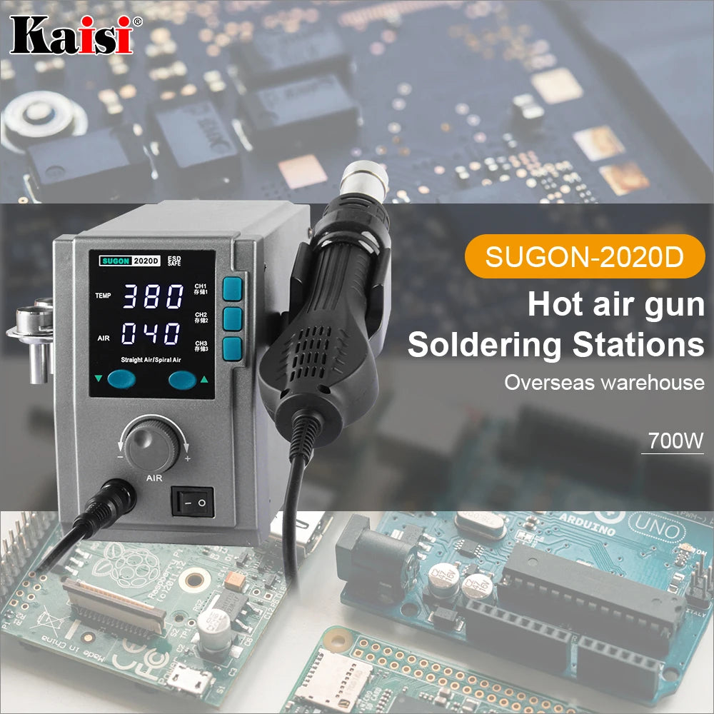 Estación de Soldadura Aire Caliente SUGON 2020D (700W, 110/220V) Sin Plomo para Reparación PCB/Chip BGA/SMD