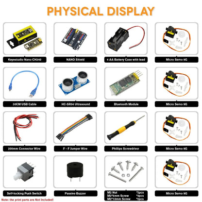 Kit Inicio Proyecto DIY Keyestudio para Robot OTTO Arduino (Sin Piezas Impresas 3D)