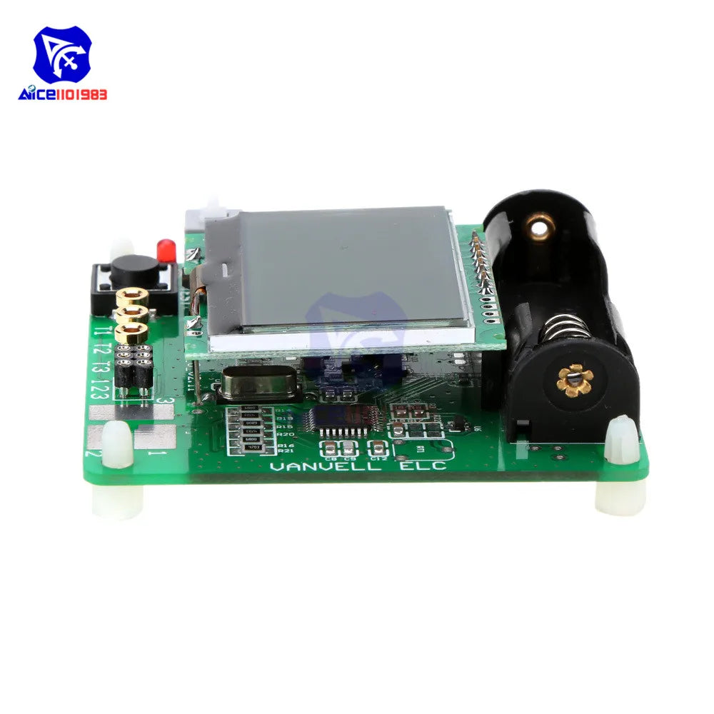 Tester Transistor Multifunción DIYMORE MG328 LCD Inductor Capacitor Medidor Detector + Pinzas Cocodrilo